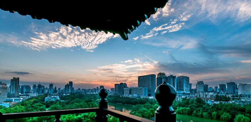 合肥包公园清风阁俯瞰