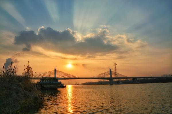 2018淮上淮河大桥最后的夕阳
