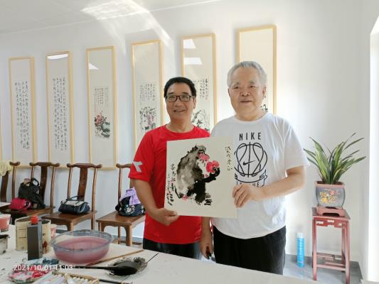 国庆佳节，书画名家亲临李佩俊书画工作室