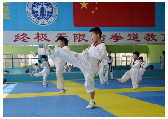终极无限跆拳道教育机构2Ol7年考级现场采拍