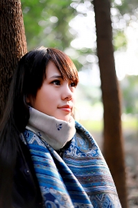 秋季公园靓女