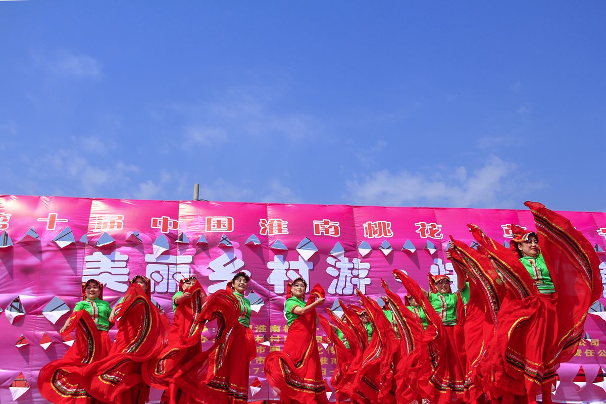 第十界中国淮南桃花,草莓节。大型活动在曹俺镇隆重开幕